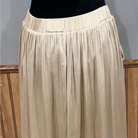 H&M Gold Beige Maxi Skirt with Pockets Size 6 - Picture 4 of 8